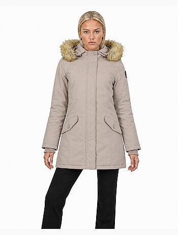 Parka cintrée à capuche fausse fourrure dinastipeak – canadian peak