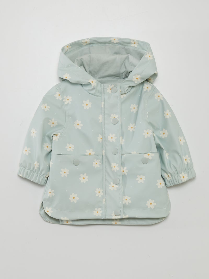 Parka ciré à capuche Bleu fleuri - Kiabi