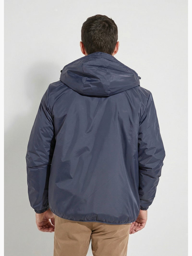 Parka courte chaude fourrée déperlante - AFIBEL Marine/Ecru - Kiabi