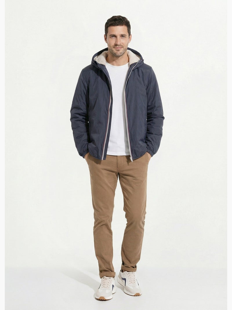Parka courte chaude fourrée déperlante - AFIBEL Marine/Ecru - Kiabi