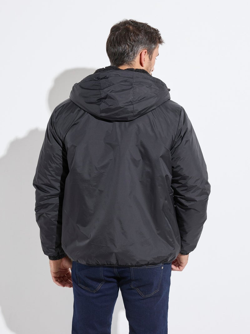 Parka courte chaude fourrée déperlante - AFIBEL Noir - Kiabi