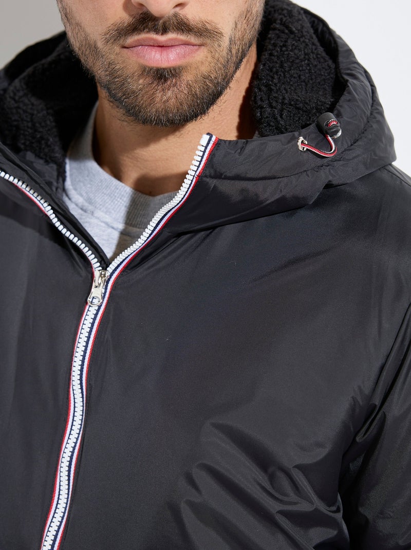 Parka courte chaude fourrée déperlante - AFIBEL Noir - Kiabi