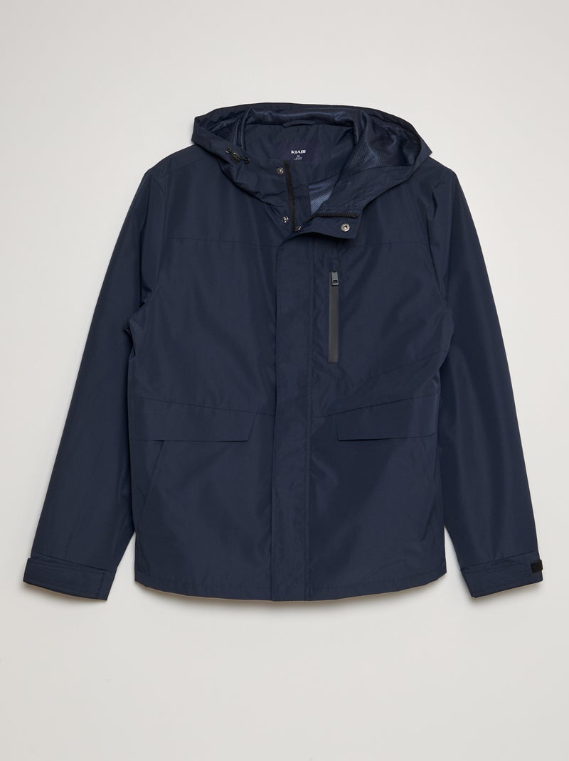Parka courte et légère à capuche bleu marine - Kiabi