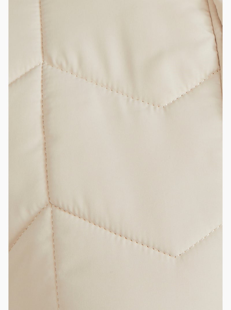Parka courte matelassée à capuche - Damart Marron - Kiabi
