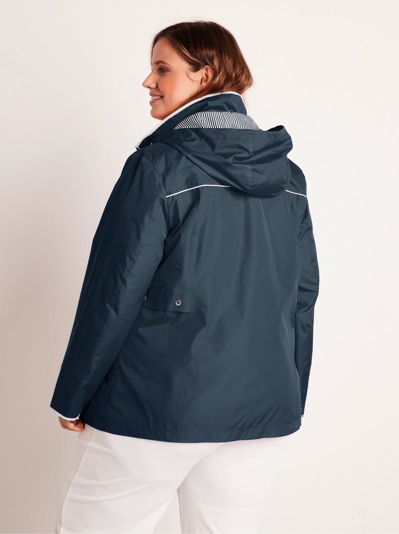 Parka courte zippée Bleu marine - Kiabi