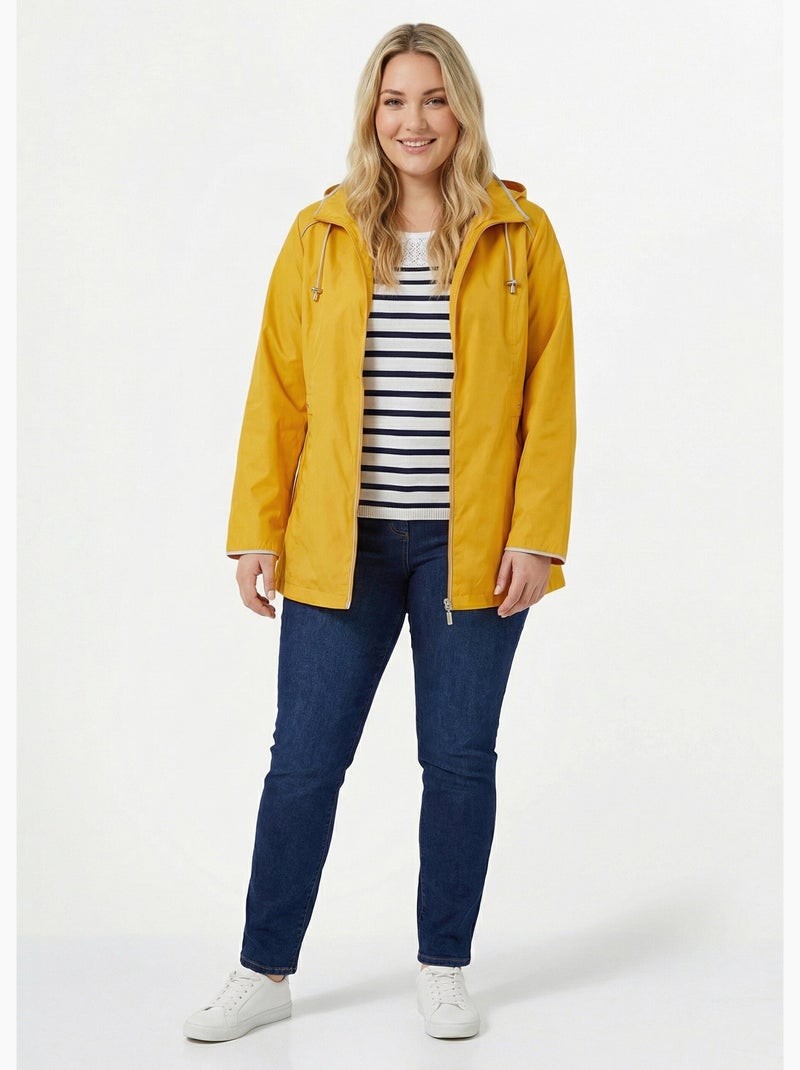 Parka courte zippée légère avec capuche - Afibel Jaune - Kiabi