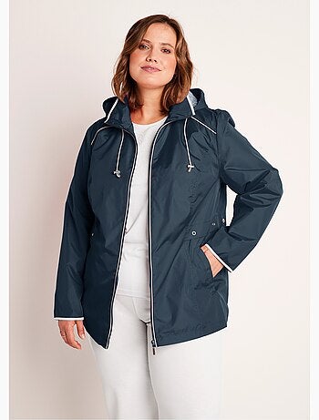 Parka courte zippée légère avec capuche