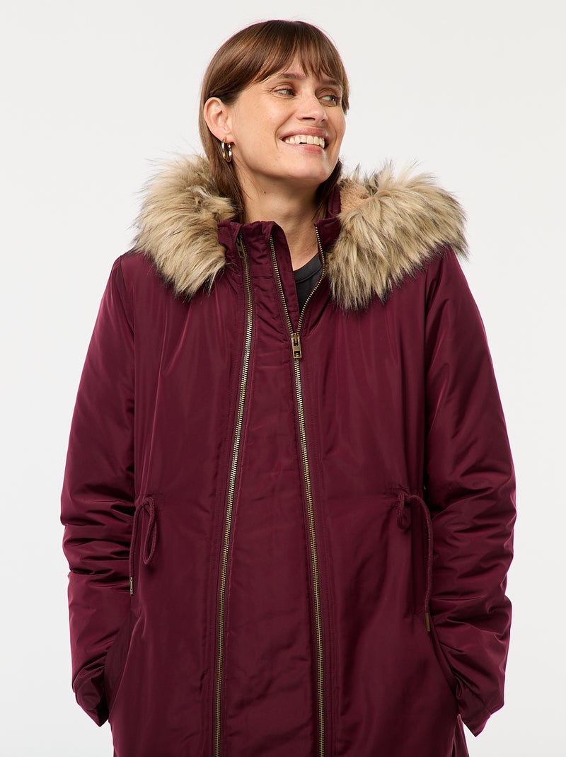 Parka de maternité avec détail de portage Bordeaux - Kiabi