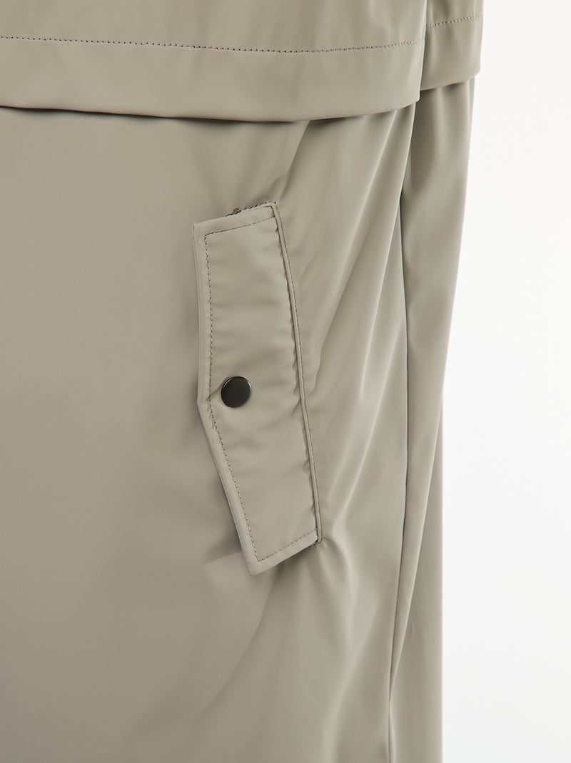 Parka déferlante longue à capuche Gris - Kiabi