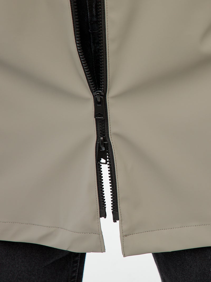 Parka déferlante longue à capuche Gris - Kiabi