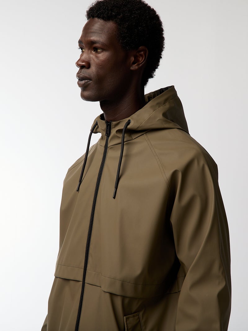 Parka déferlante longue à capuche Kaki - Kiabi