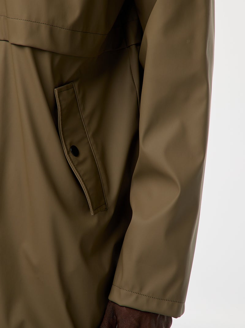 Parka déferlante longue à capuche Kaki - Kiabi