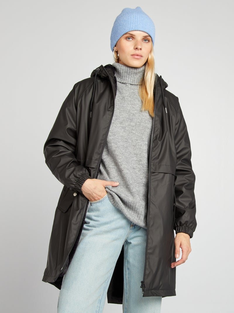 Parka déperlant noir - Kiabi