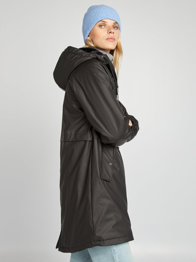 Parka déperlant noir - Kiabi