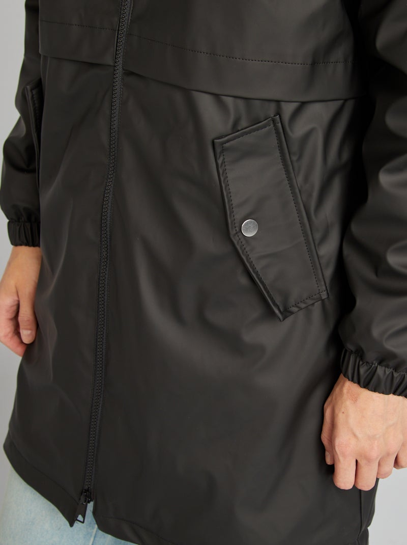 Parka déperlant noir - Kiabi