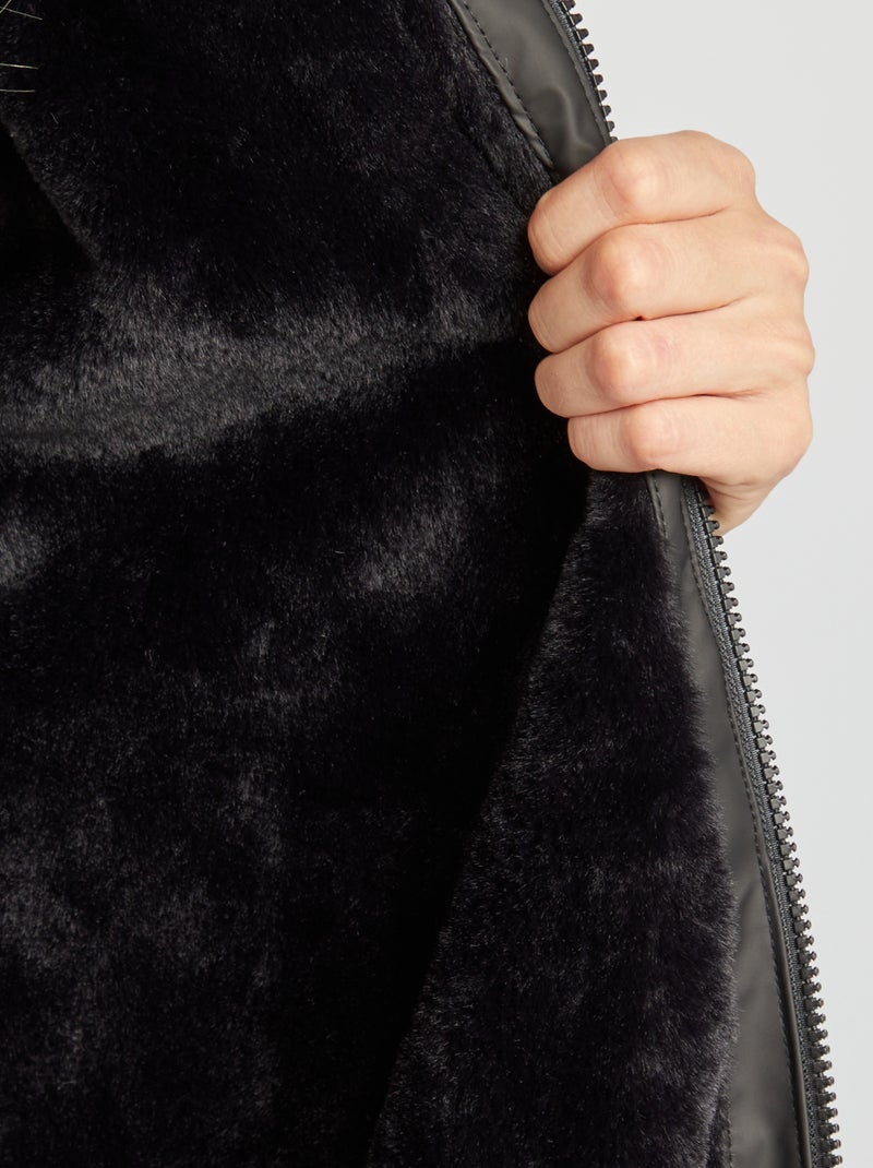 Parka déperlant noir - Kiabi