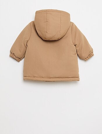 Parka déperlante à capuche avec doublure effet moutonné