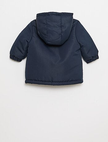 Parka déperlante à capuche avec doublure effet moutonné