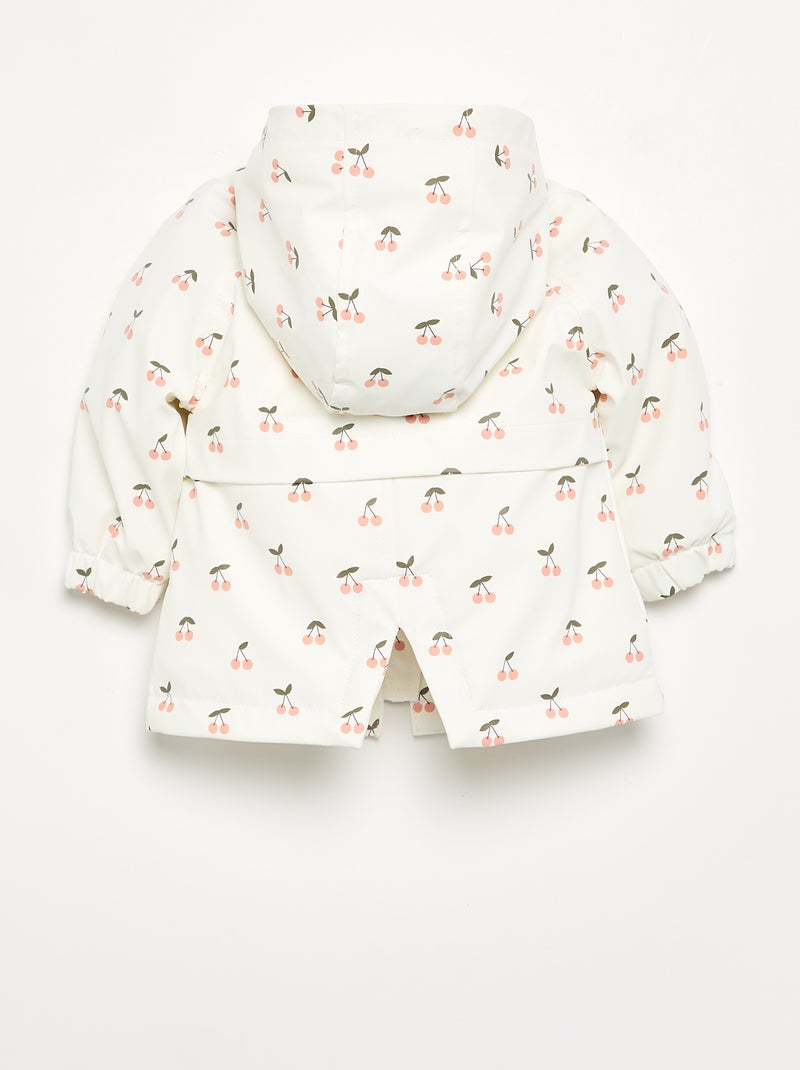 Parka déperlante à capuche Blanc - Kiabi