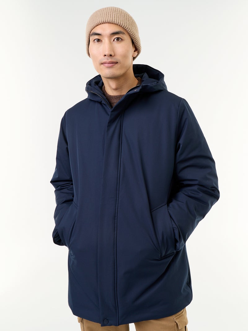 Parka déperlante à capuche Bleu - Kiabi