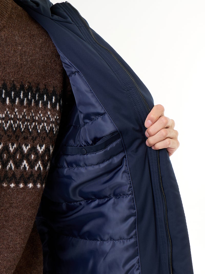 Parka déperlante à capuche Bleu - Kiabi