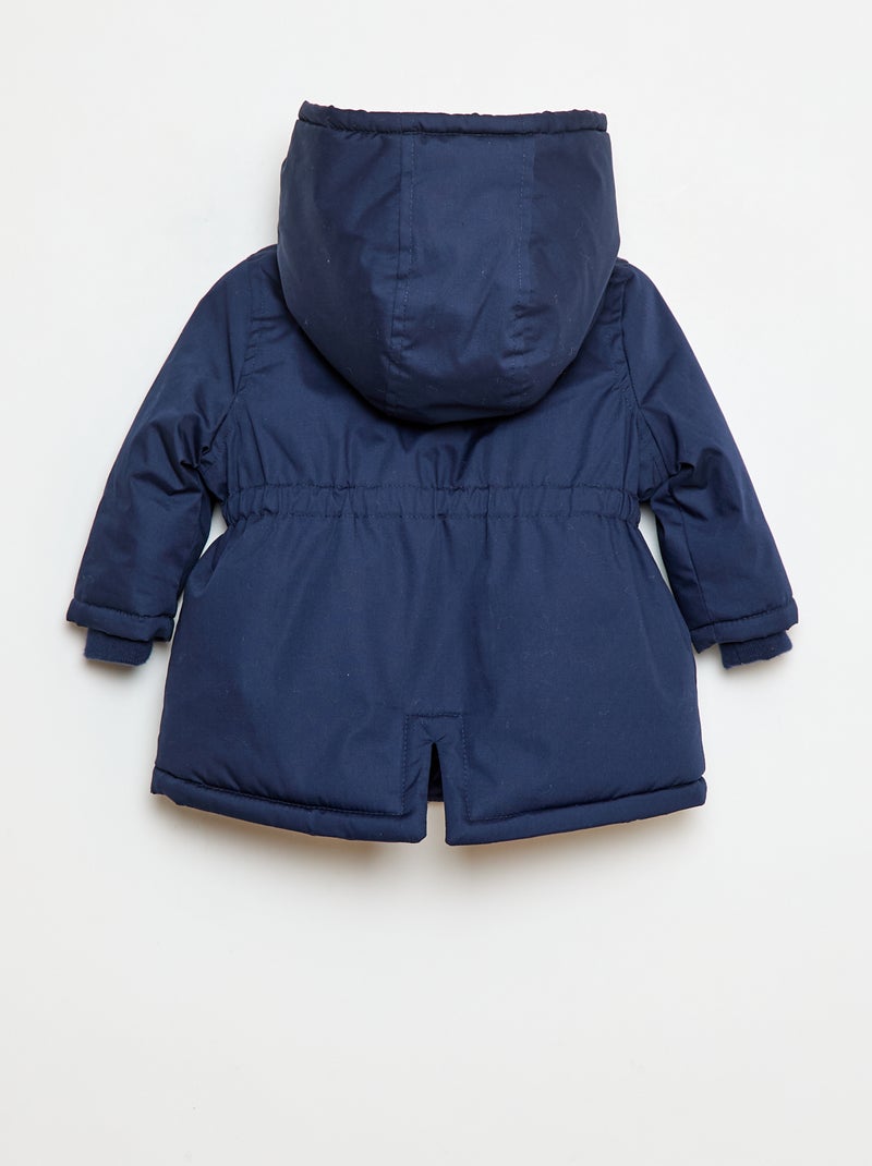 Parka déperlante à capuche Bleu marine - Kiabi