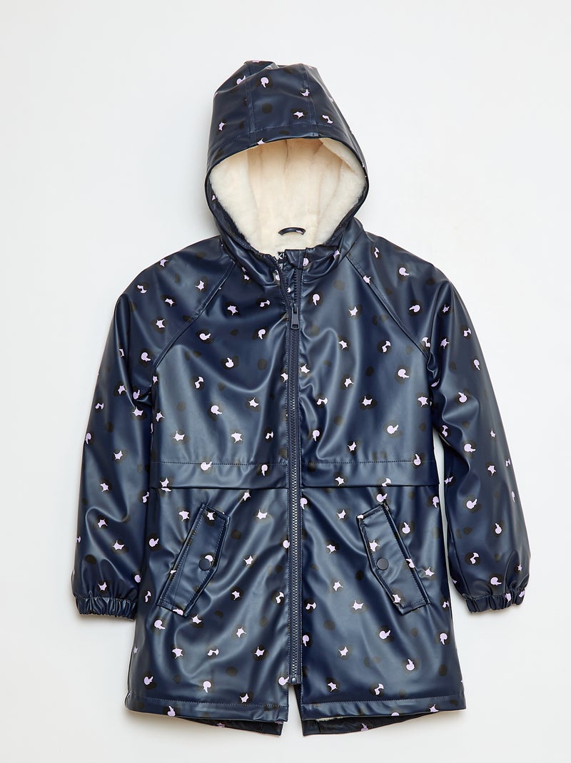 Parka déperlante à capuche entièrement doublée Bleu - Kiabi