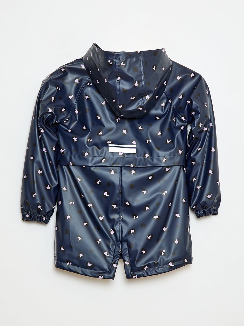 Parka déperlante à capuche entièrement doublée Bleu - Kiabi