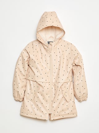 Parka déperlante à capuche entièrement doublée