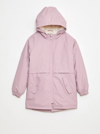 Parka déperlante à capuche entièrement doublée