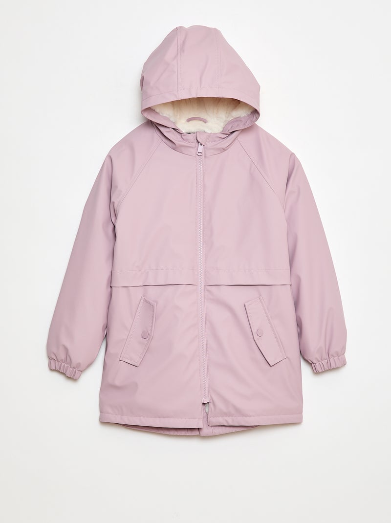 Parka déperlante à capuche entièrement doublée Rose clair - Kiabi