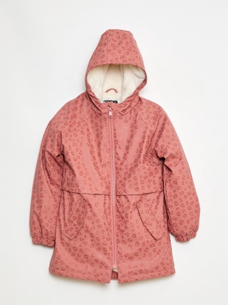Parka déperlante à capuche entièrement doublée