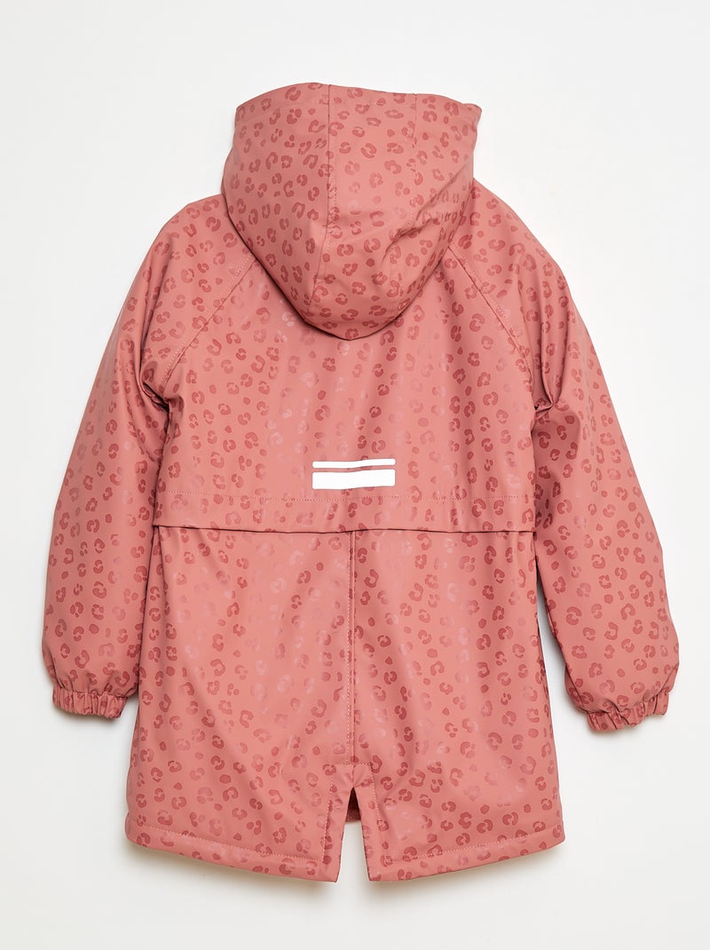 Parka déperlante à capuche entièrement doublée Rose léopard - Kiabi