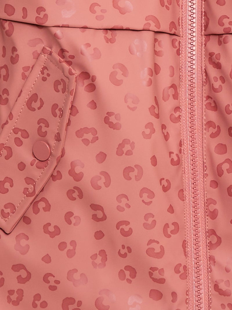 Parka déperlante à capuche entièrement doublée Rose léopard - Kiabi