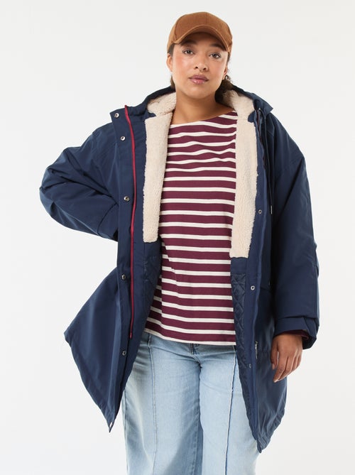 Parka déperlante à capuche moutonnée - Kiabi