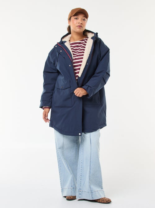Parka déperlante à capuche moutonnée - Kiabi