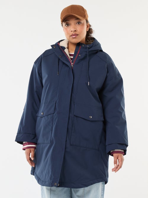 Parka déperlante à capuche moutonnée - Kiabi