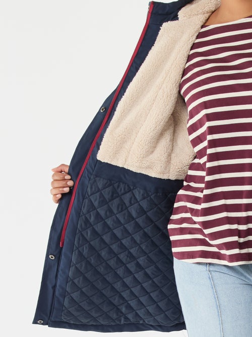 Parka déperlante à capuche moutonnée - Kiabi