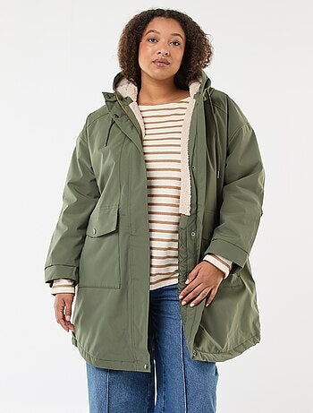 Parka déperlante à capuche moutonnée