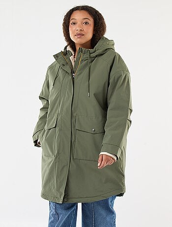 Parka déperlante à capuche moutonnée