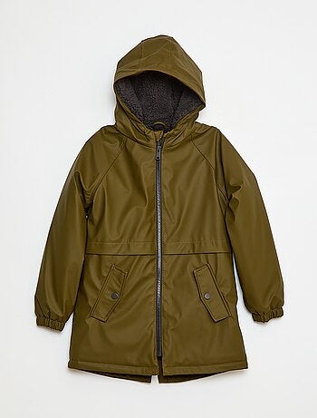 Parka déperlante à capuche moutonnée