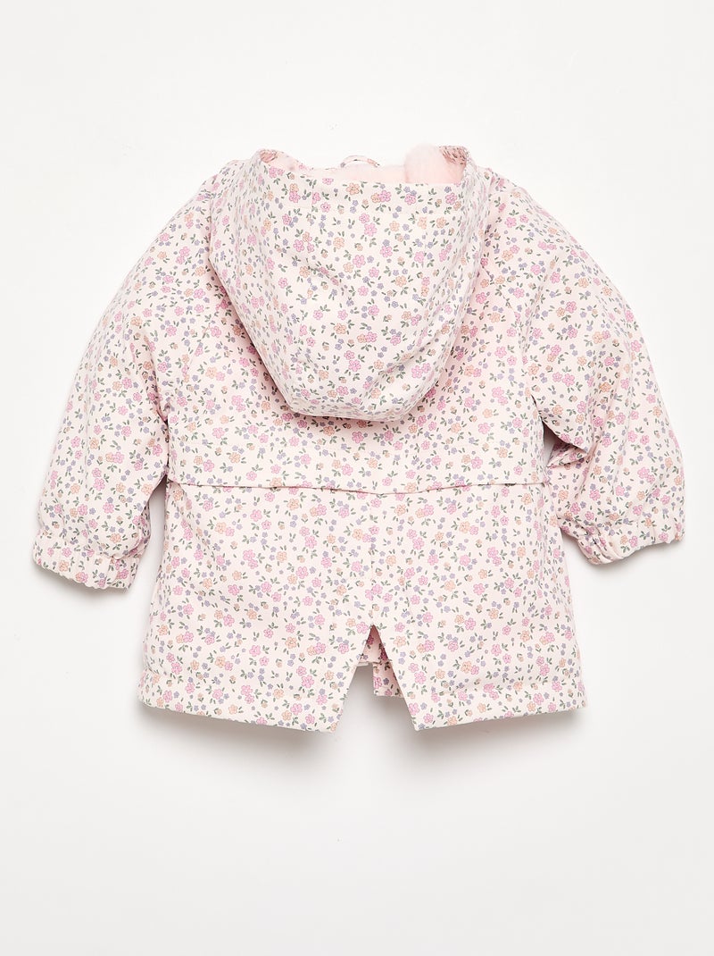 Parka déperlante à capuche Rose - Kiabi