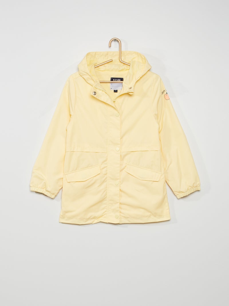 Parka déperlante avec capuche jaune - Kiabi