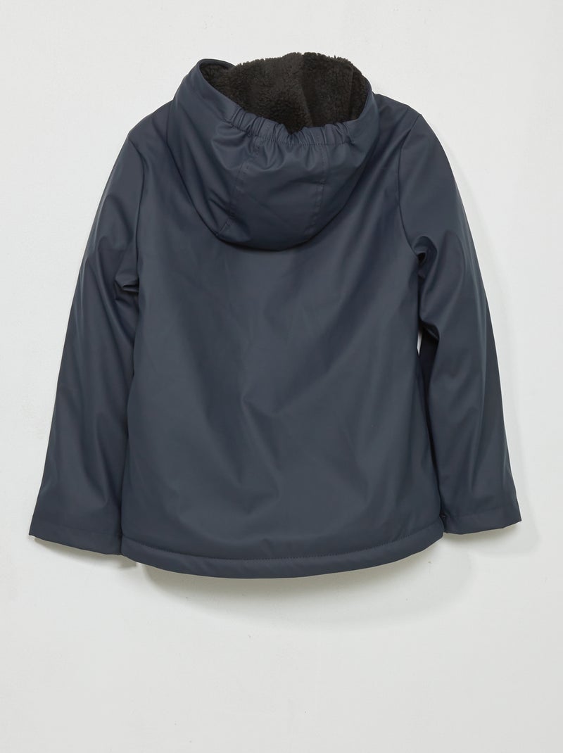 Parka déperlante fourrée bleu marine - Kiabi