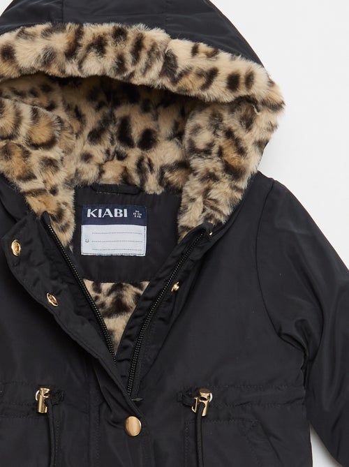 Parka doublé à capuche avec fausse fourrure - Kiabi