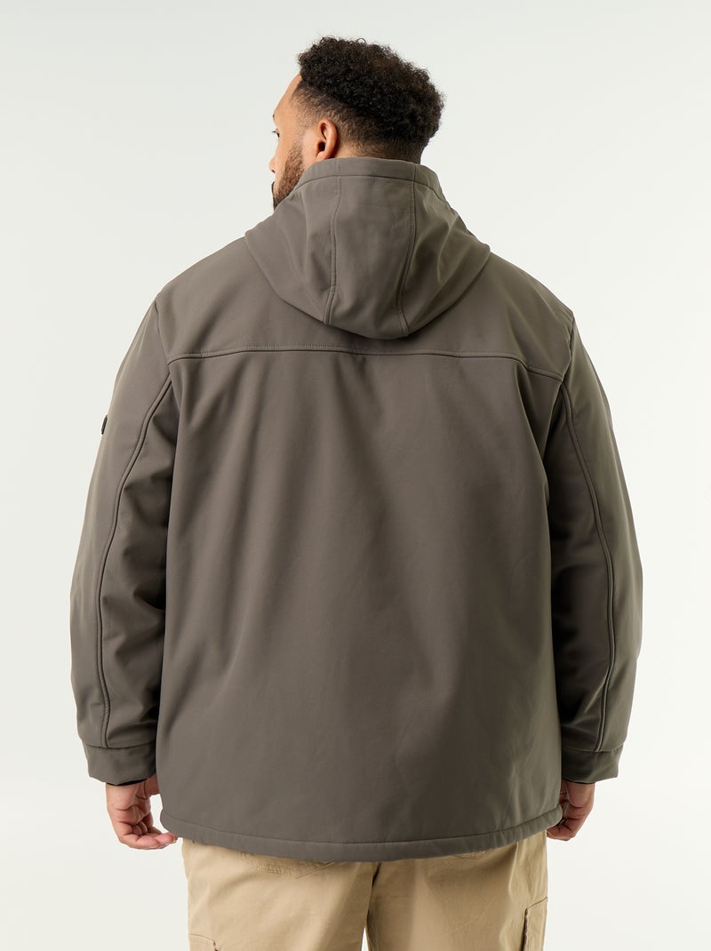 Parka doublée à capuche Kaki - Kiabi