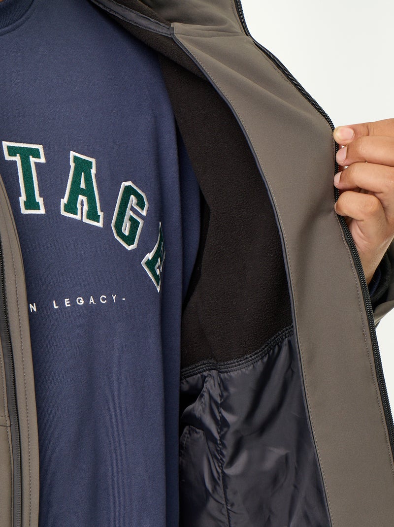 Parka doublée à capuche Kaki - Kiabi