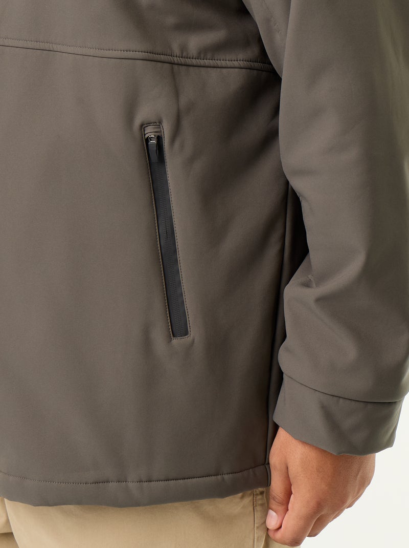 Parka doublée à capuche Kaki - Kiabi