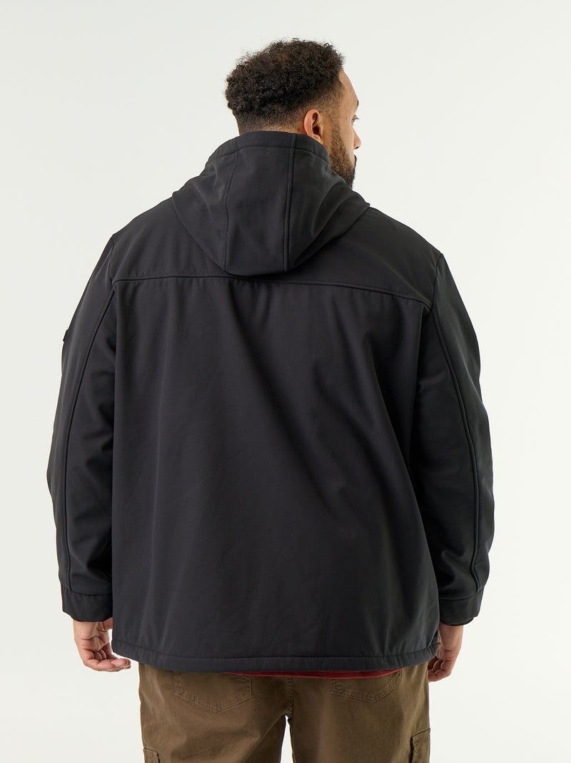 Parka doublée à capuche Noir - Kiabi