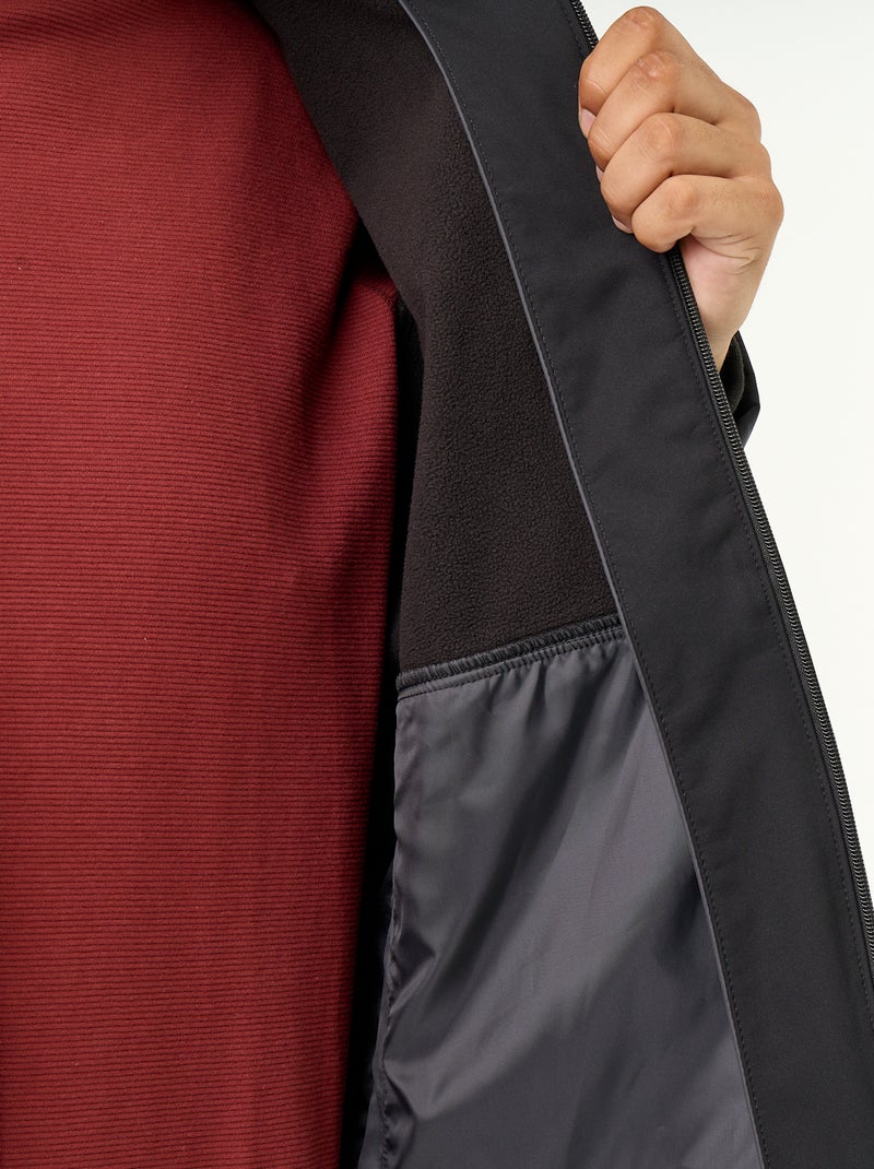 Parka doublée à capuche Noir - Kiabi